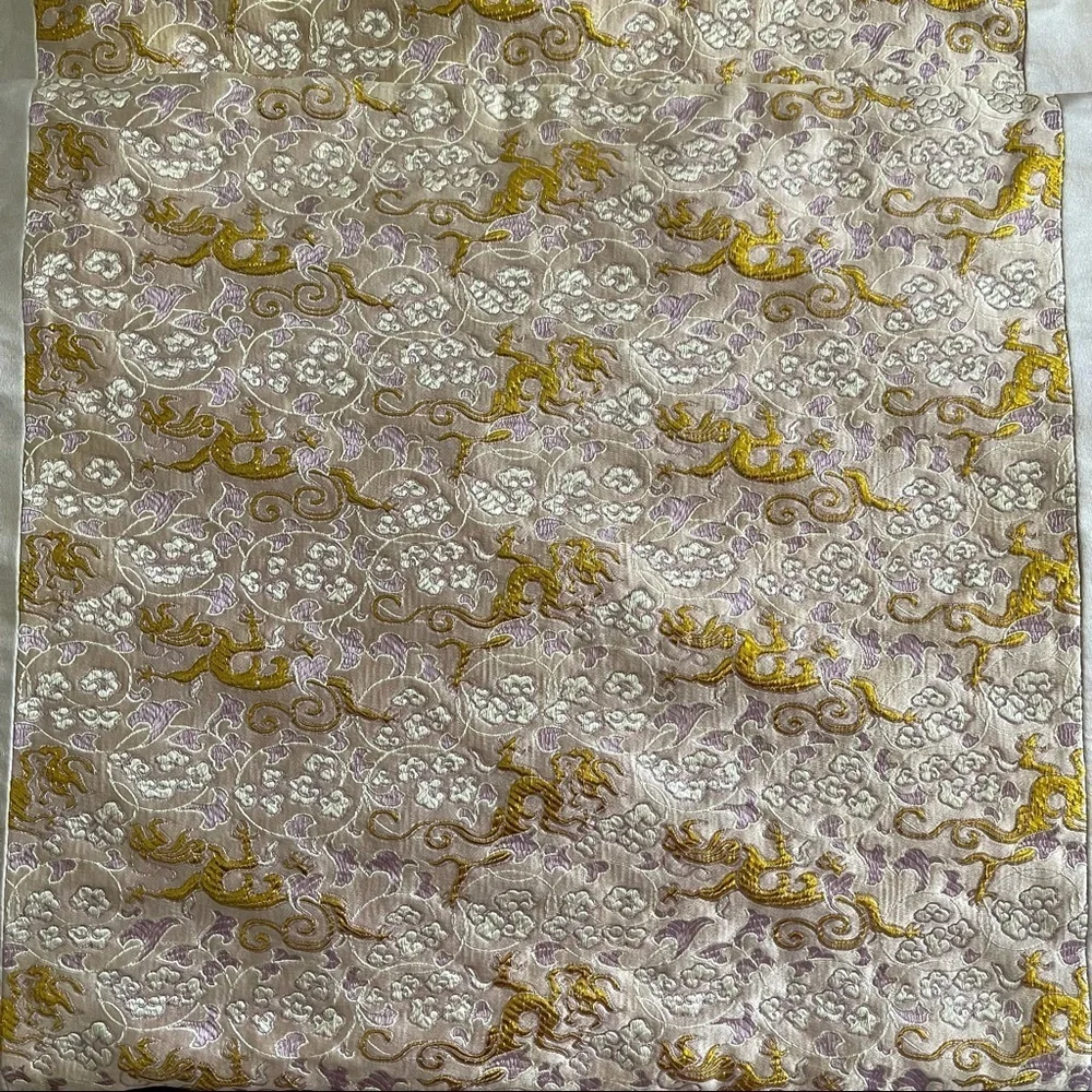 Brocade Gold Dragon Placemats 6 Chopstick Bags